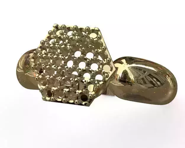 Hexagonal solitaire ring - Ready to print