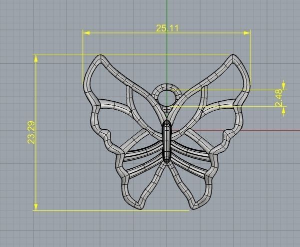 Pendant Butterfly 3D print model_5
