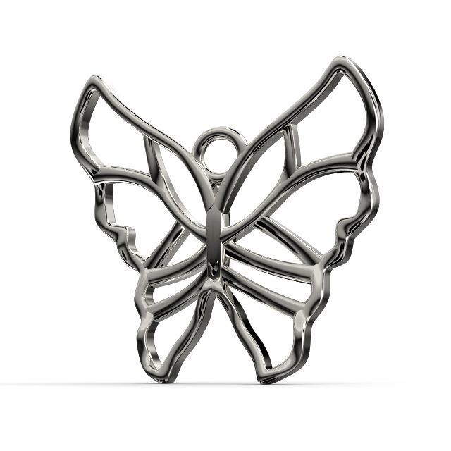 Pendant Butterfly 3D print model_4