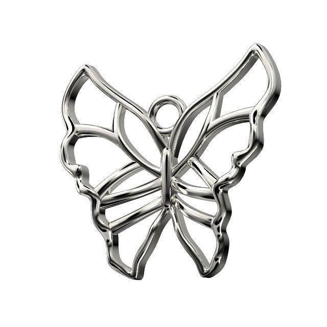 Pendant Butterfly 3D print model_1