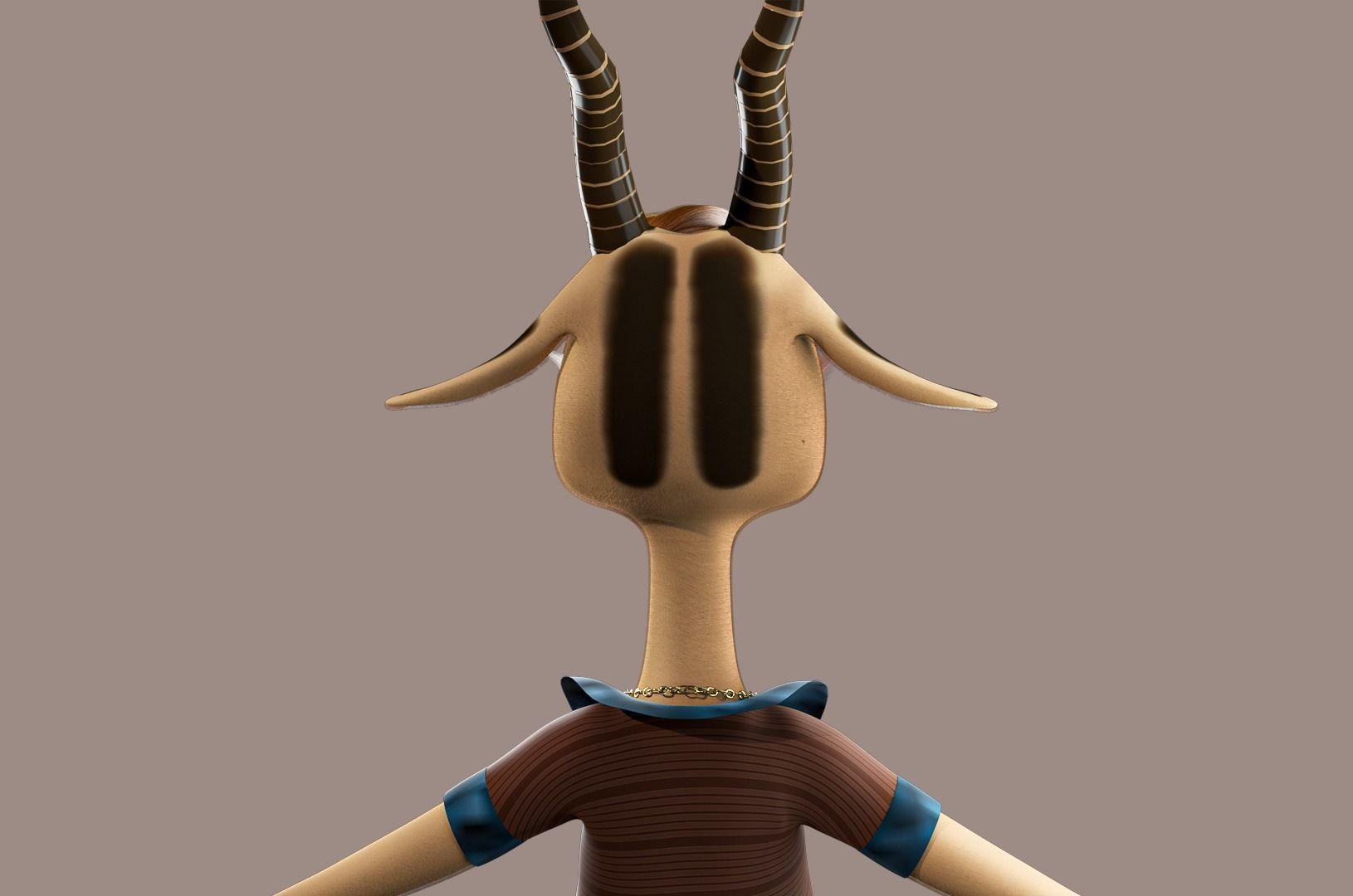 Cartoon Deer Rigged 3D model_19