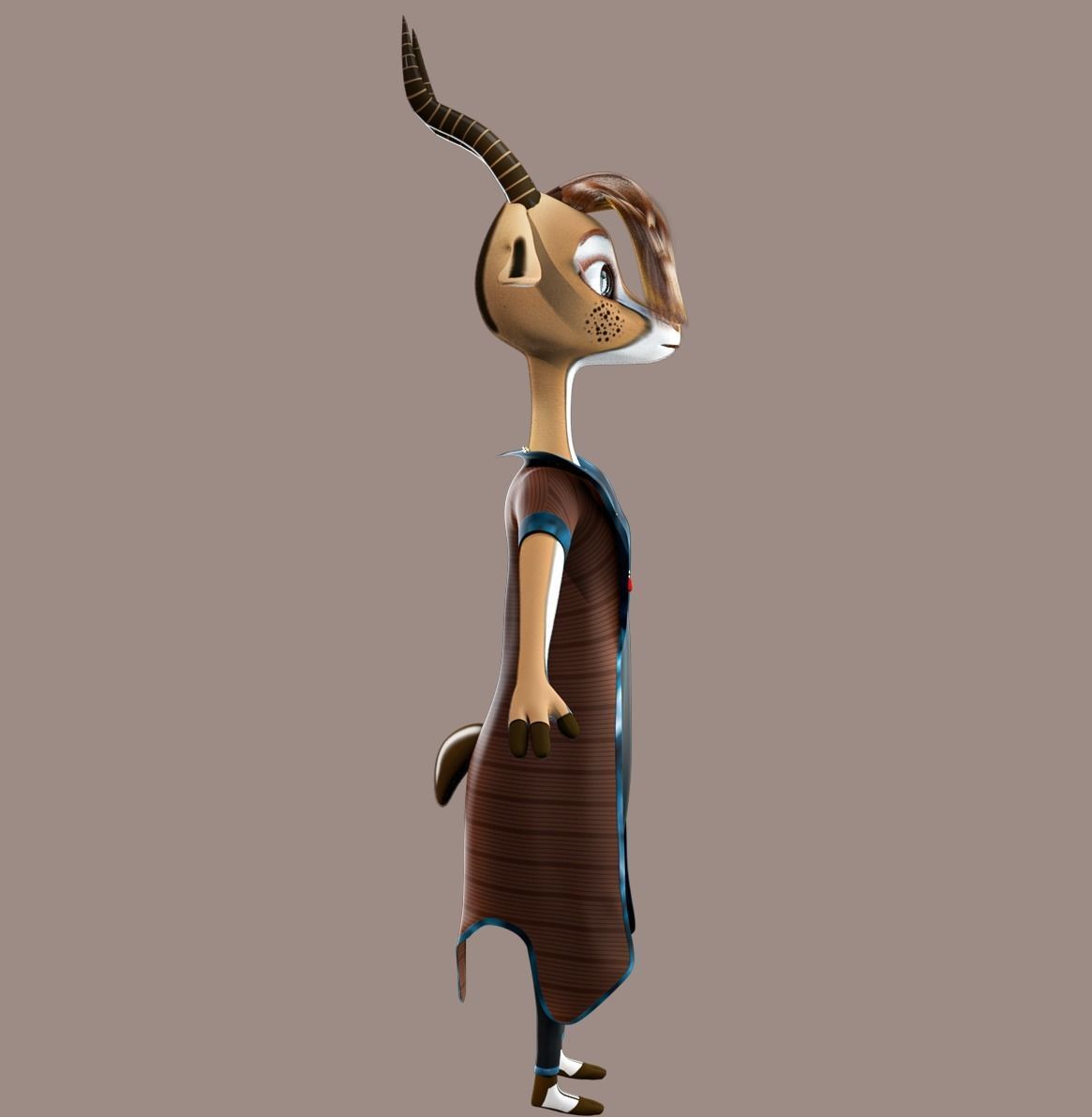 Cartoon Deer Rigged 3D model_12