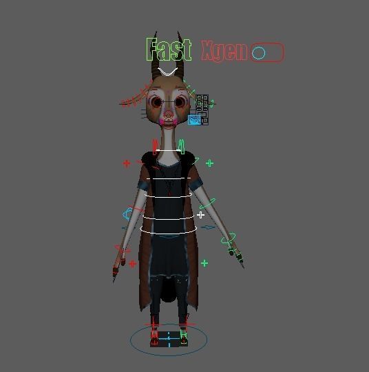 Cartoon Deer Rigged 3D model_32