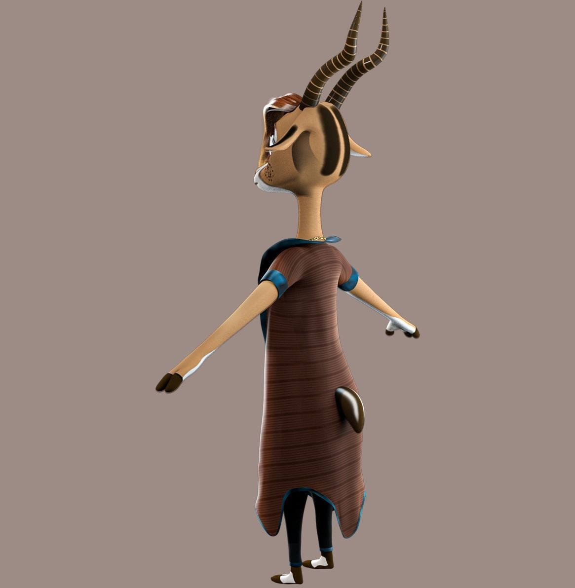 Cartoon Deer Rigged 3D model_15