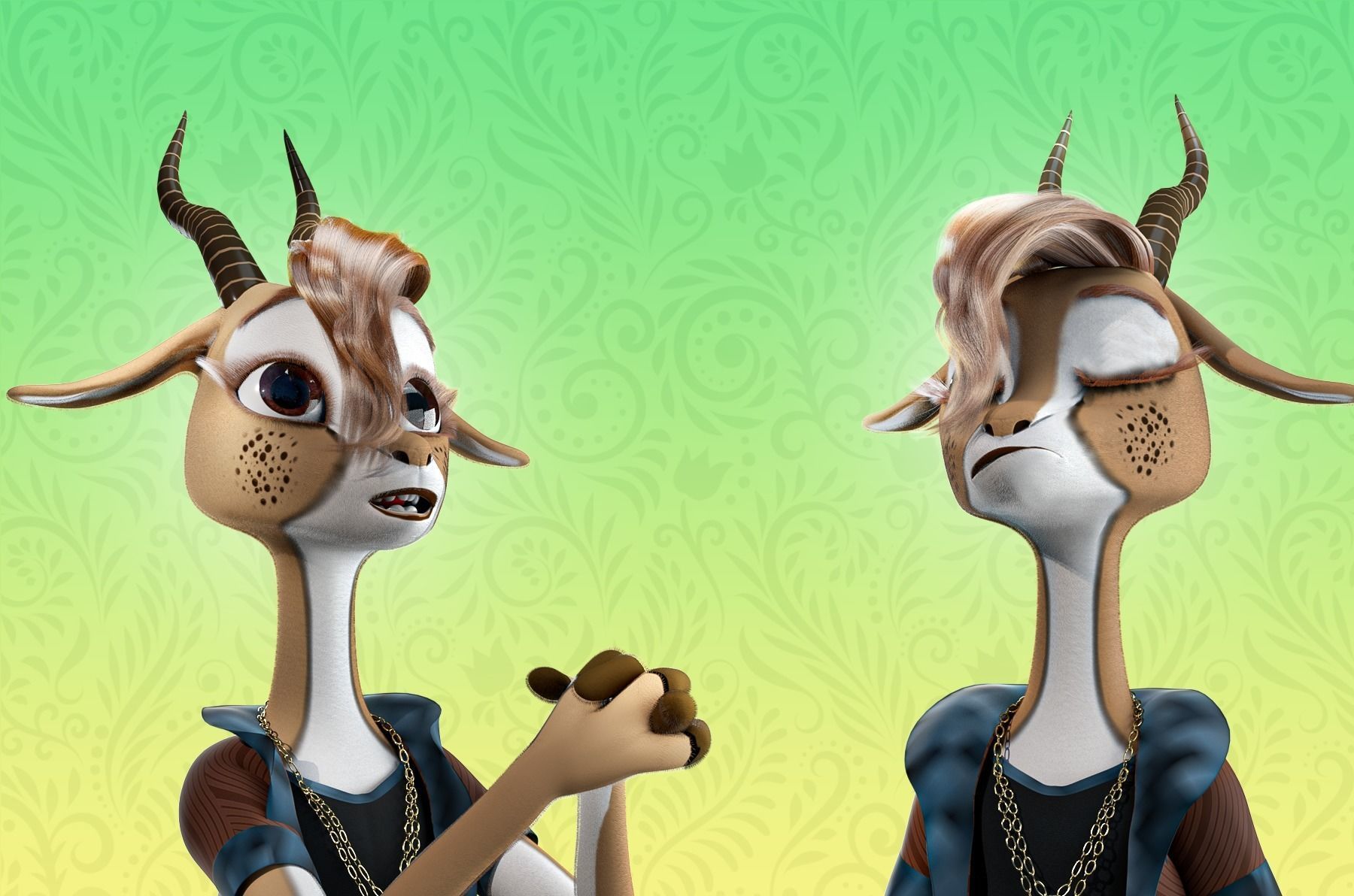 Cartoon Deer Rigged 3D model_2