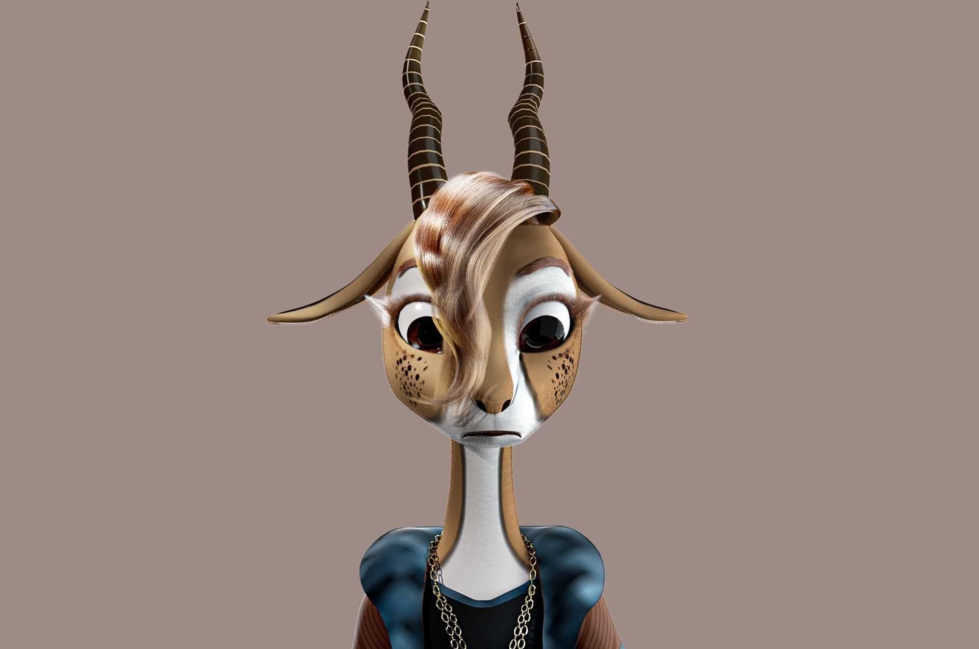 Cartoon Deer Rigged 3D model_3