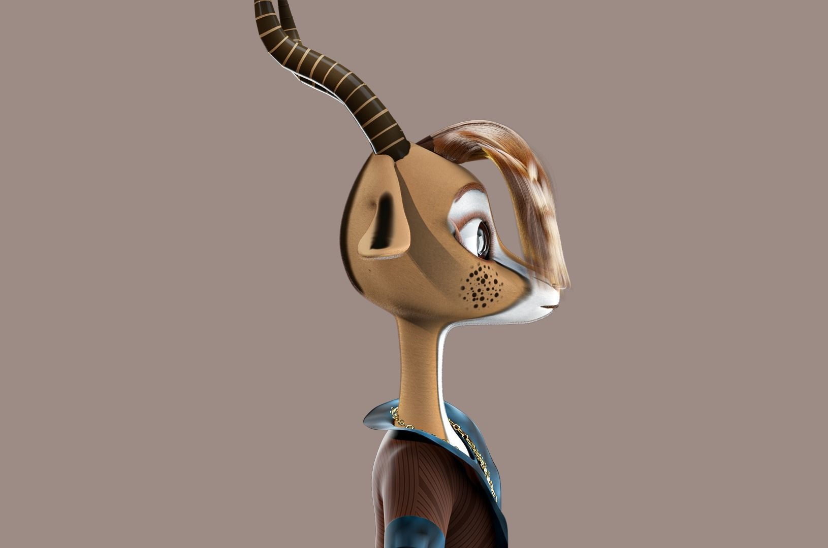 Cartoon Deer Rigged 3D model_21