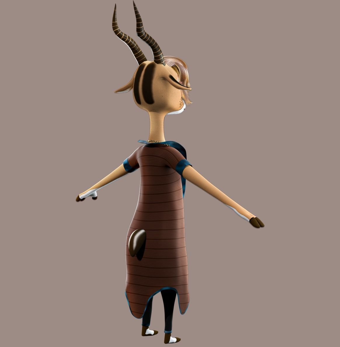 Cartoon Deer Rigged 3D model_13