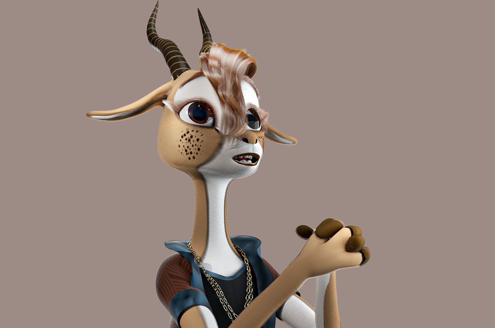 Cartoon Deer Rigged 3D model_4