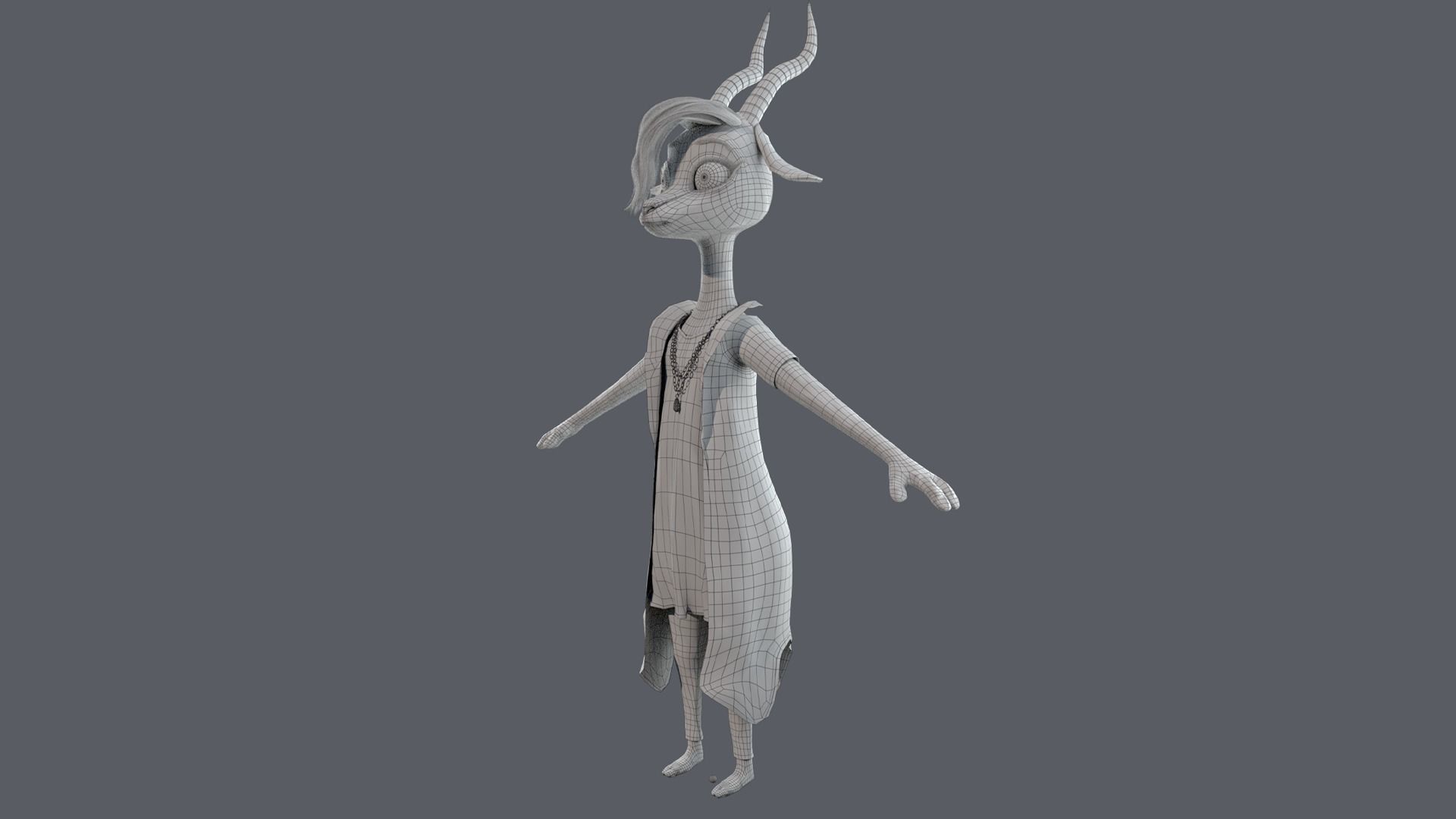 Cartoon Deer Rigged 3D model_30