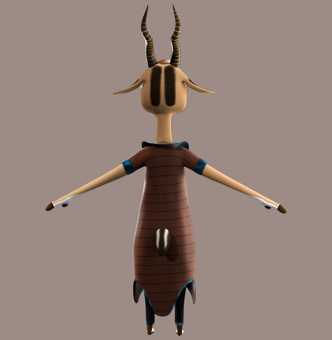 Cartoon Deer Rigged 3D model_14