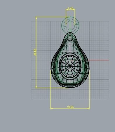 Avocado pendant aguacate collar dije 3D print model_8