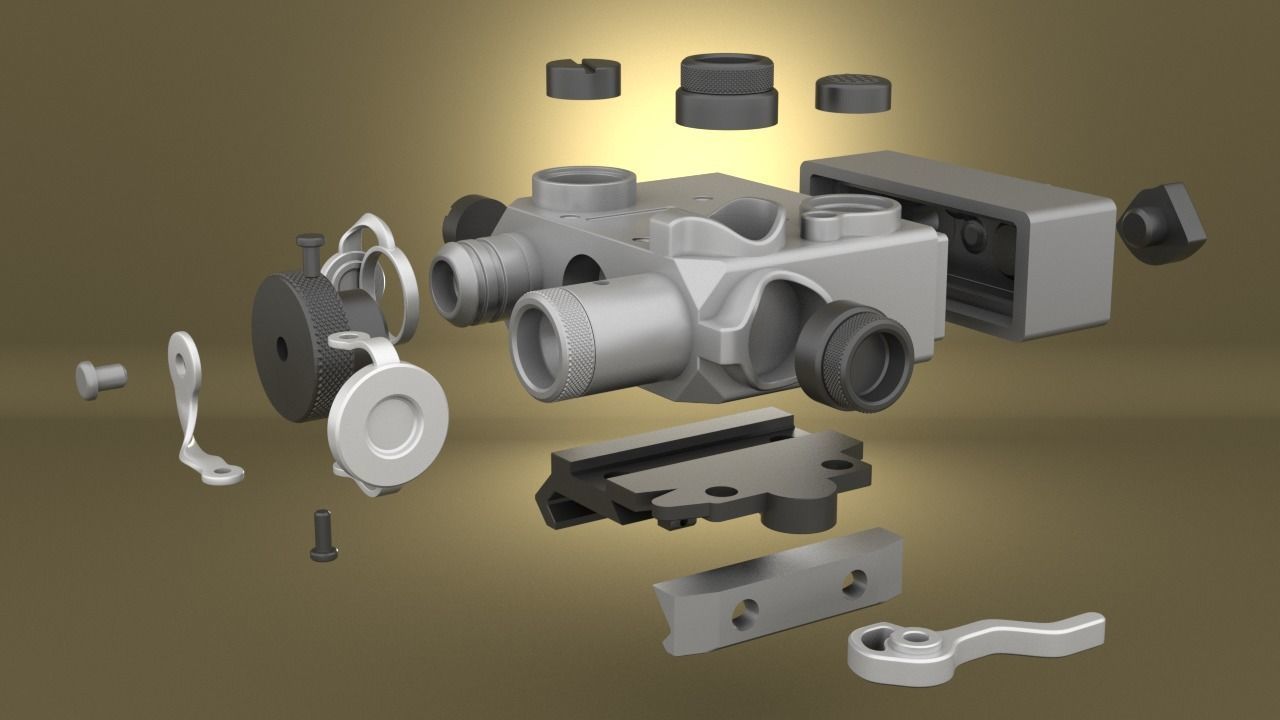 Airsoft Dual Beam Aiming Laser Intelligent DBAL L2 Hollow body 3D print model_2