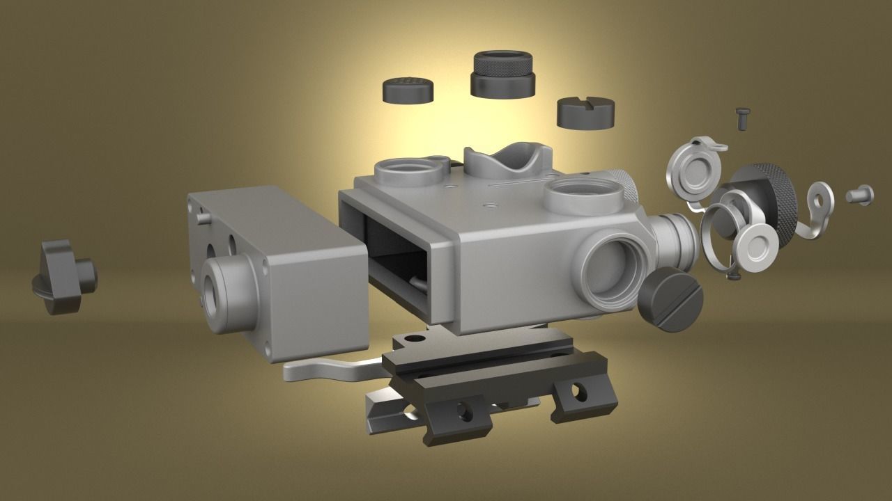 Airsoft Dual Beam Aiming Laser Intelligent DBAL L2 Hollow body 3D print model_10