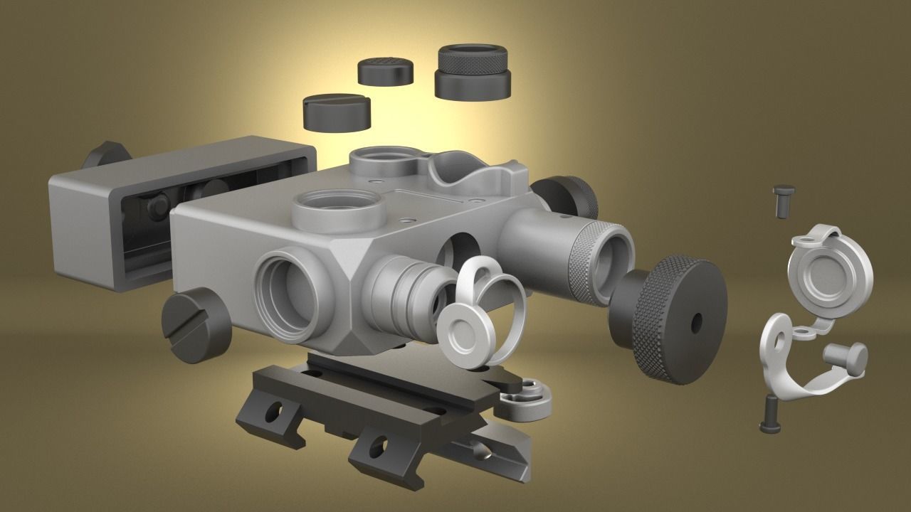 Airsoft Dual Beam Aiming Laser Intelligent DBAL L2 Hollow body 3D print model_24