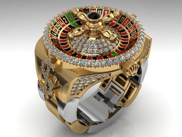 Roulette Ring 3D print model_12