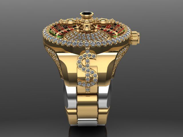 Roulette Ring 3D print model_9