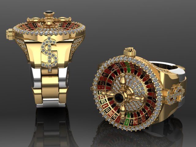 Roulette Ring 3D print model_6