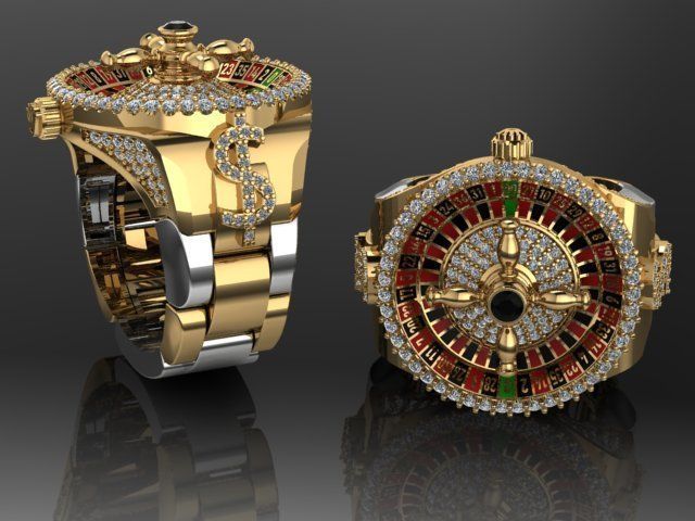 Roulette Ring 3D print model_7