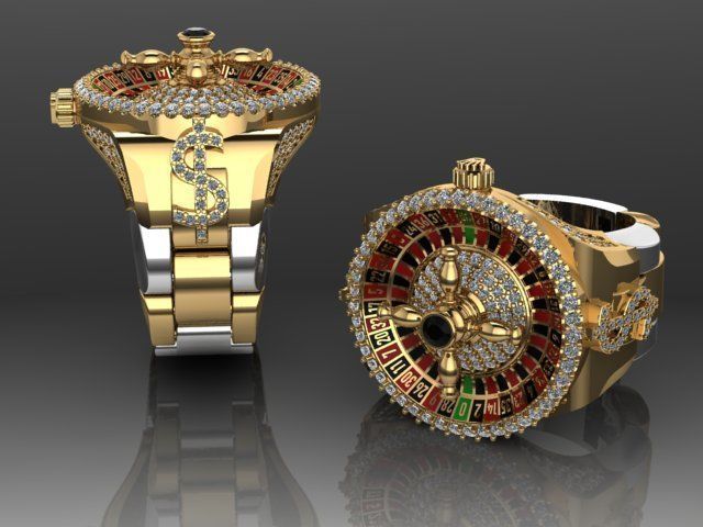 Roulette Ring 3D print model_13