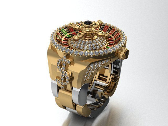 Roulette Ring 3D print model_1