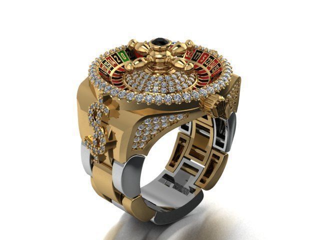 Roulette Ring 3D print model_3