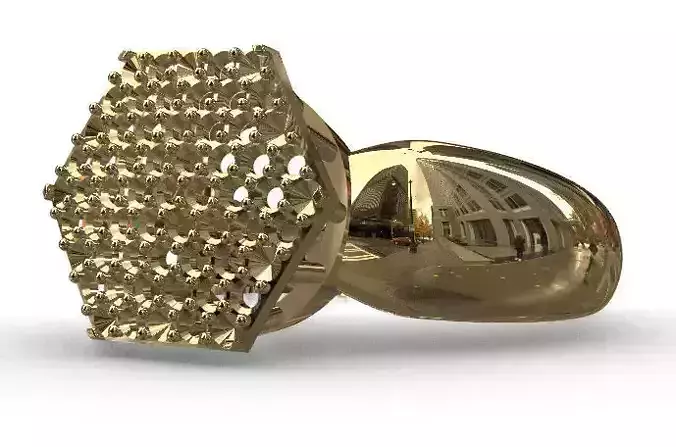 Hexagonal solitaire ring 2 - Ready to print