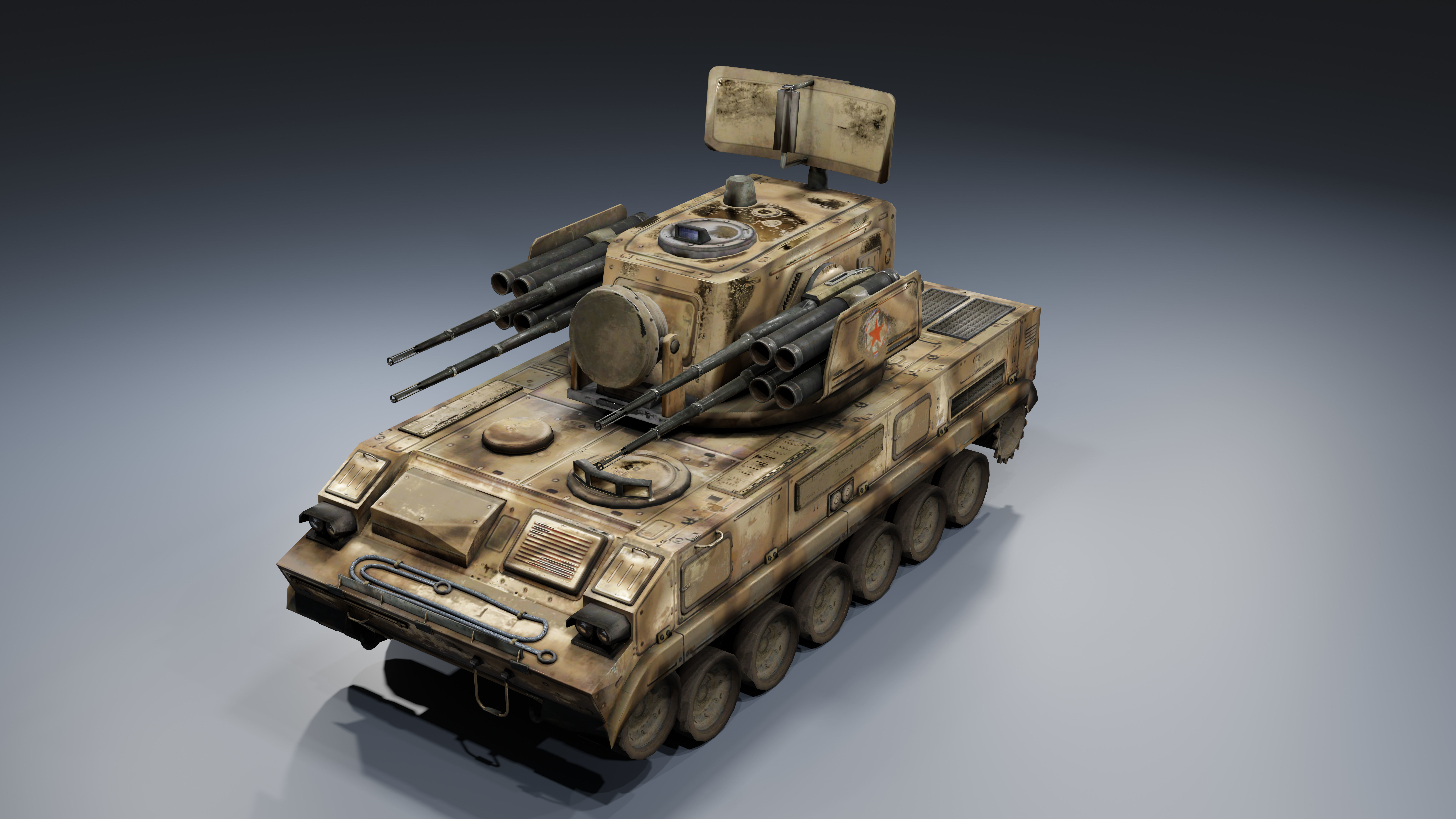 Military tank Low-poly 3D model_1