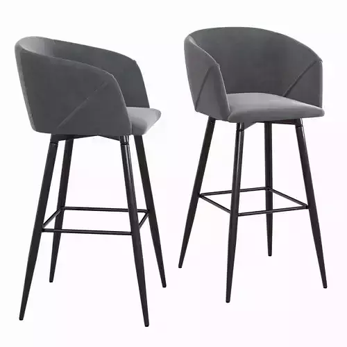 Braxton Upholstered Velvet Counter Bar Stool 3D model