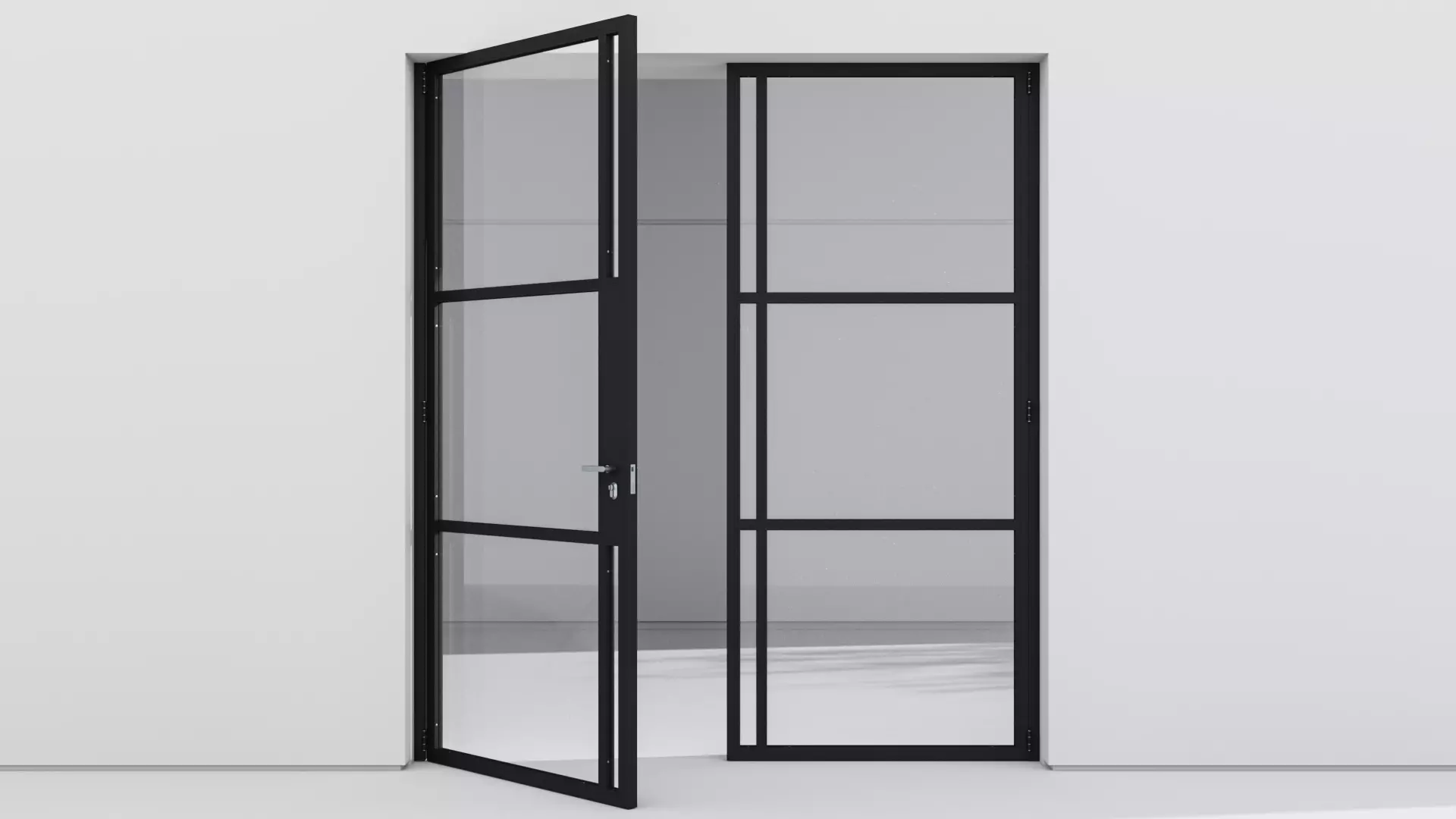 Aluminium door 20 3D model_0