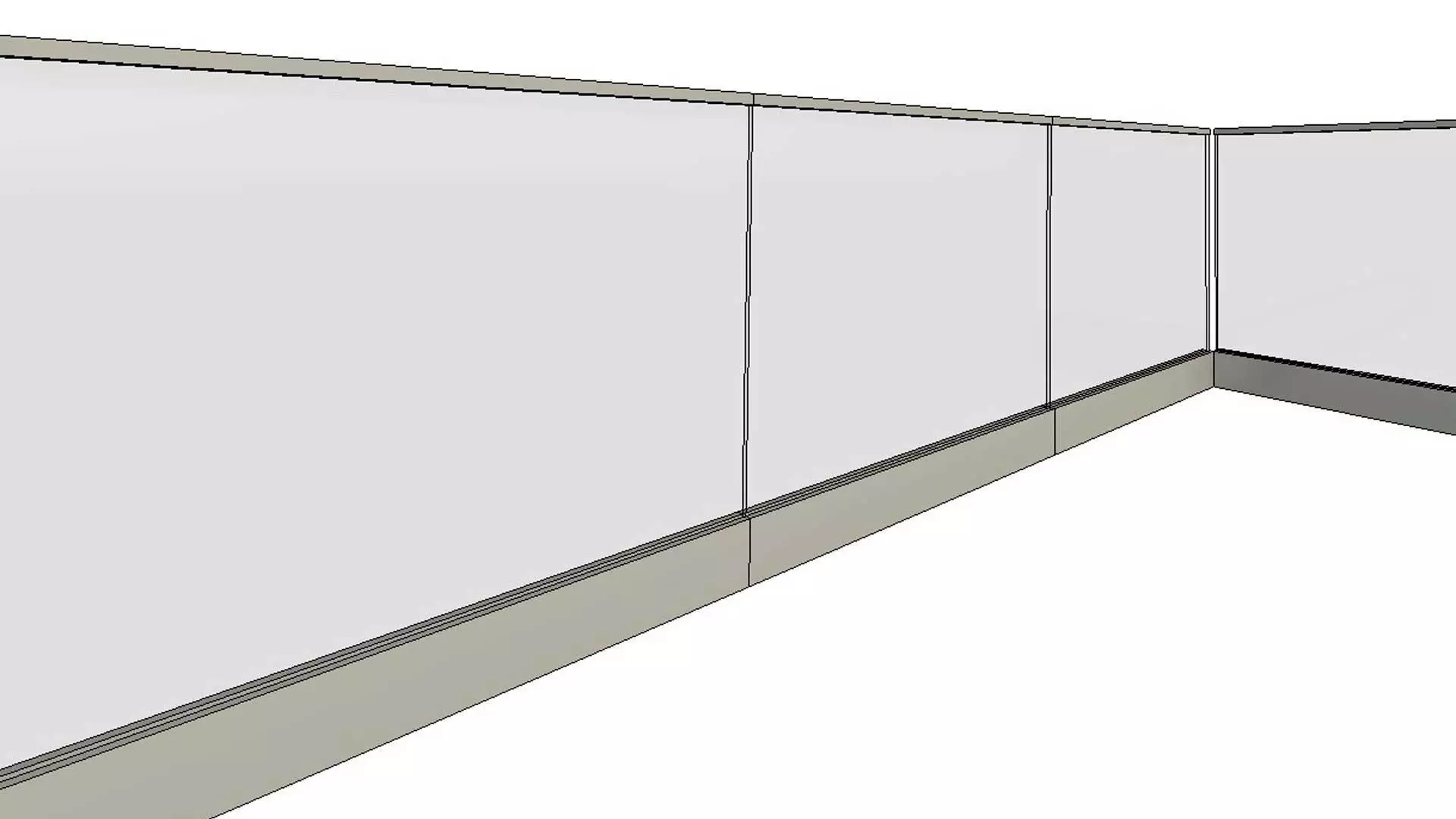 Glass Balustrade Generic Model Revit Family 3D model_0