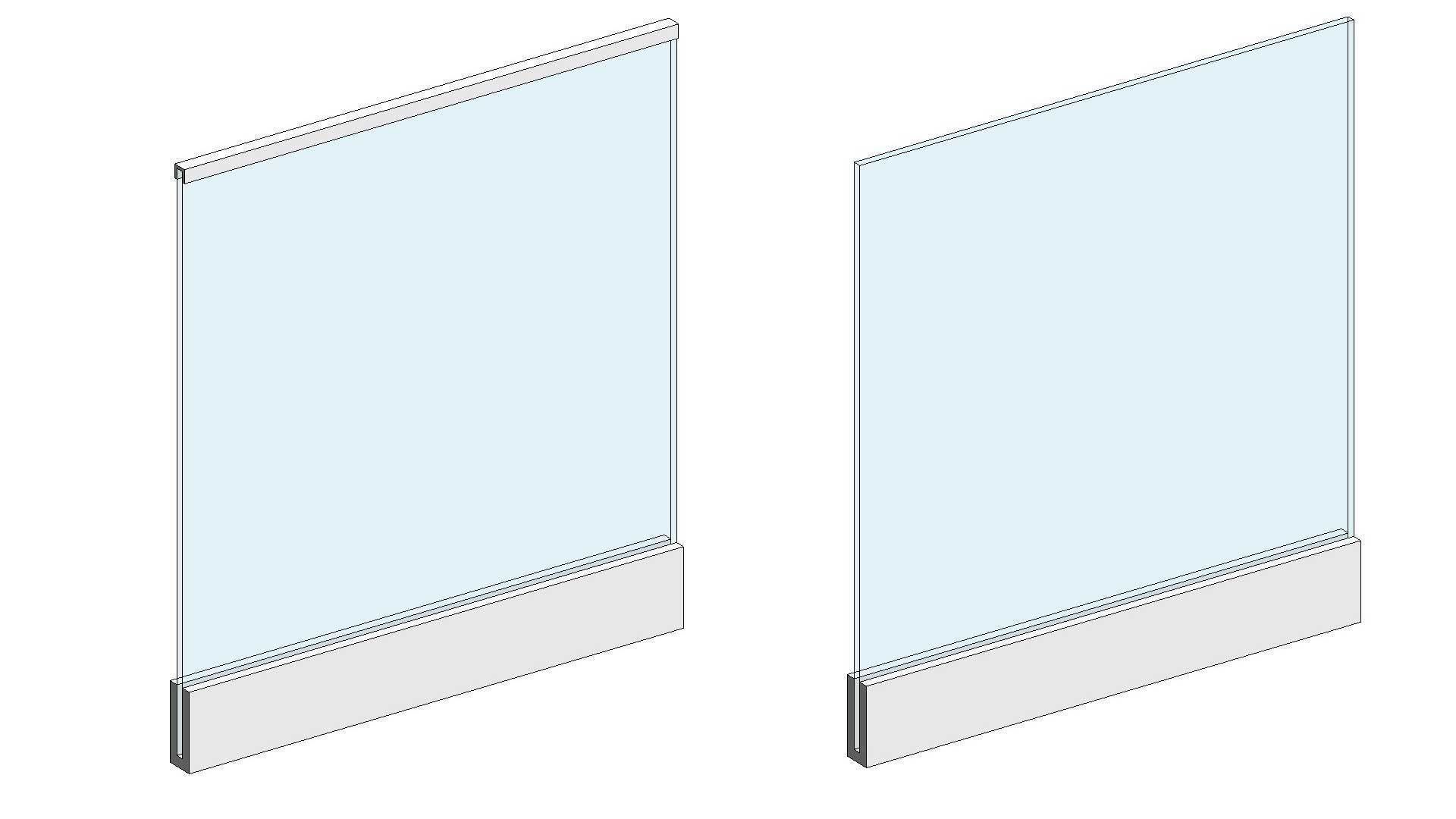 Glass Balustrade Generic Model Revit Family 3D model_2