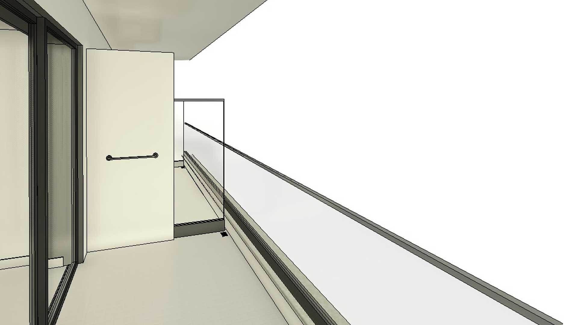 Glass Balustrade Generic Model Revit Family 3D model_1