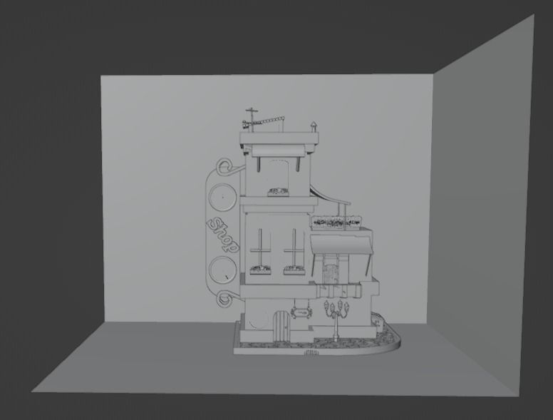 Clock shop Low-poly 3D model_4