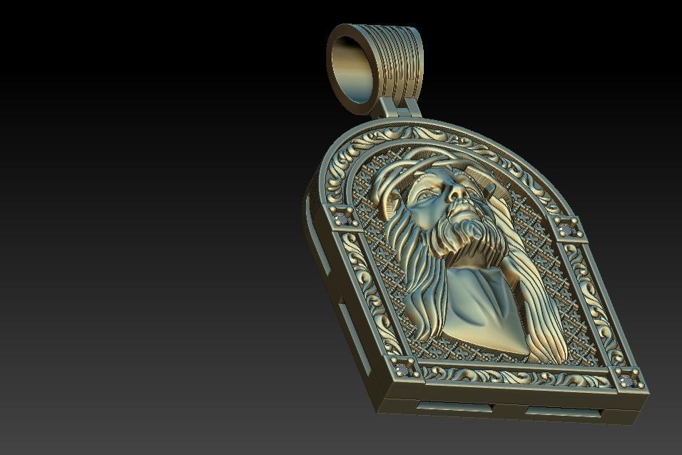 Jesus Face Medal 3D print model_14