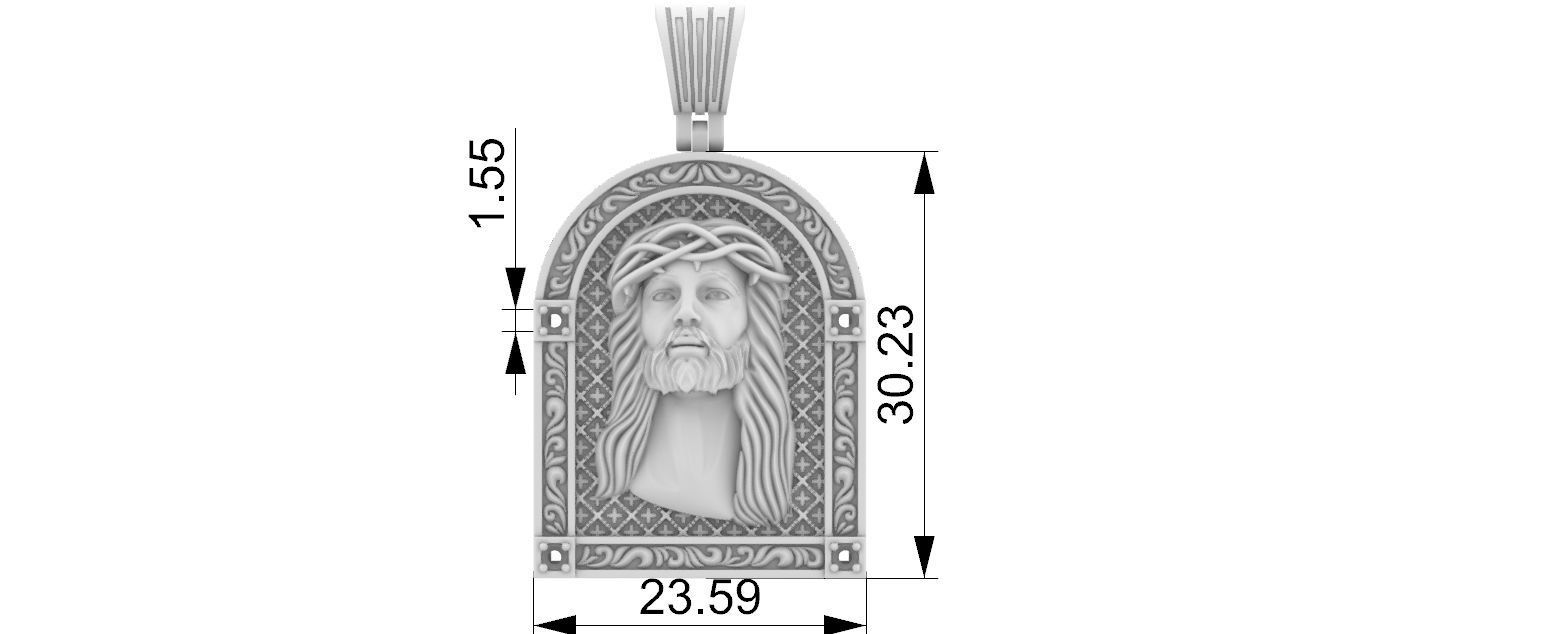 Jesus Face Medal 3D print model_4