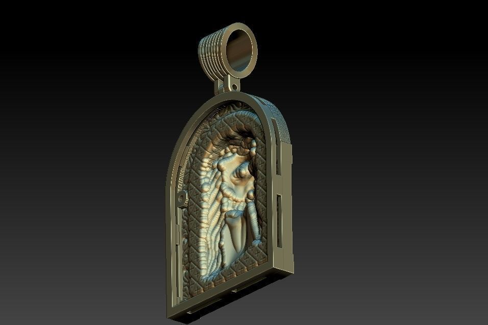 Jesus Face Medal 3D print model_7