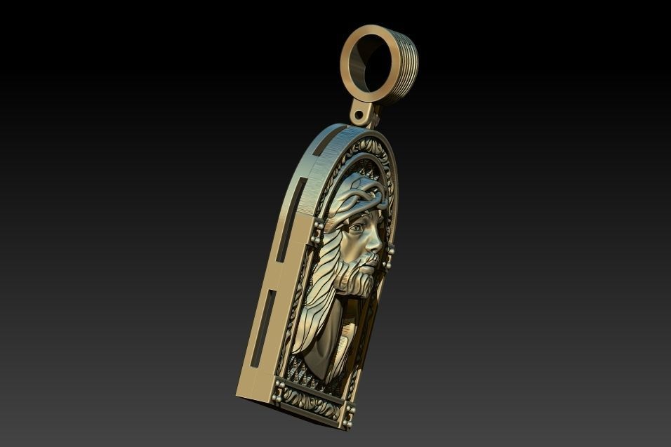Jesus Face Medal 3D print model_9