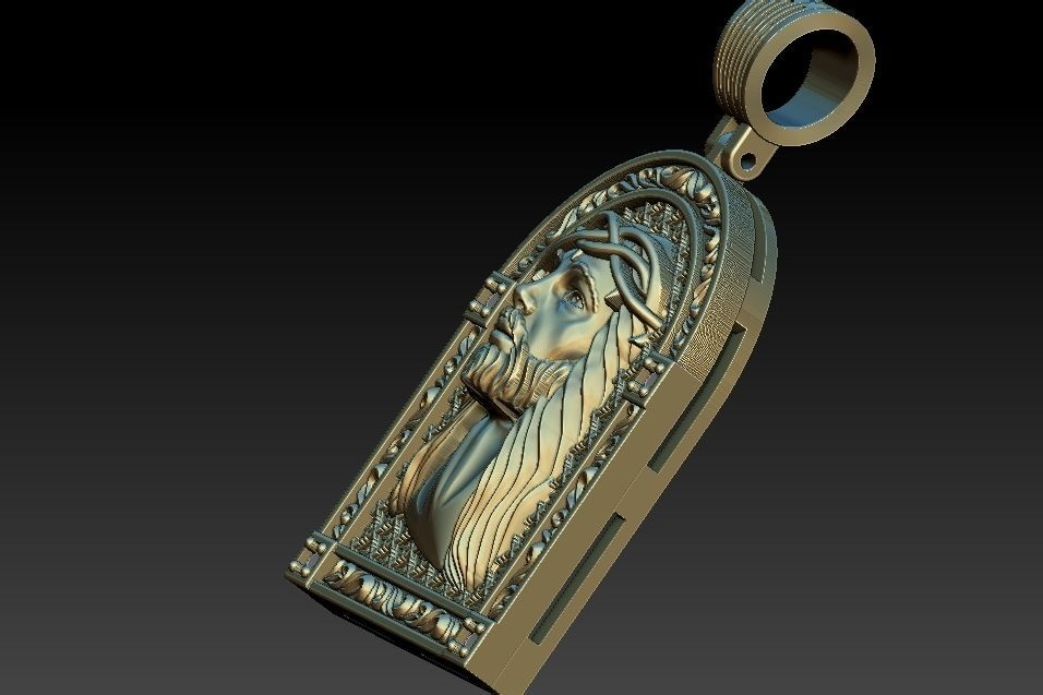 Jesus Face Medal 3D print model_16