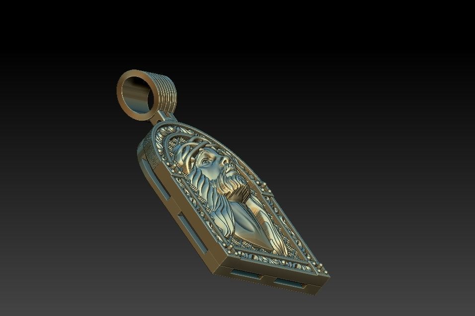 Jesus Face Medal 3D print model_12