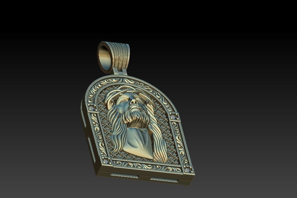 Jesus Face Medal 3D print model_11