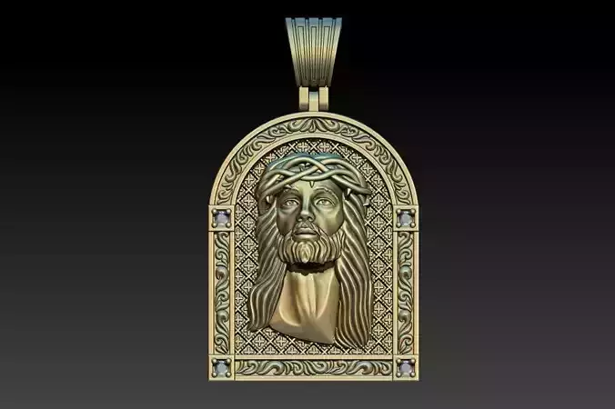Jesus Face Medal 3D print model