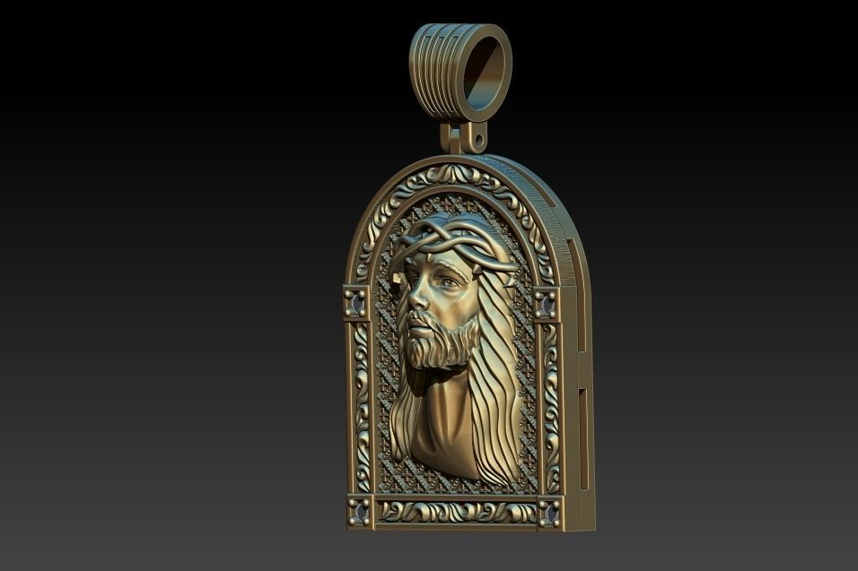 Jesus Face Medal 3D print model_2