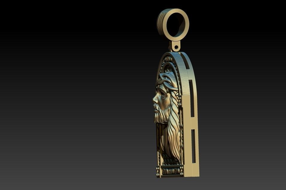 Jesus Face Medal 3D print model_3