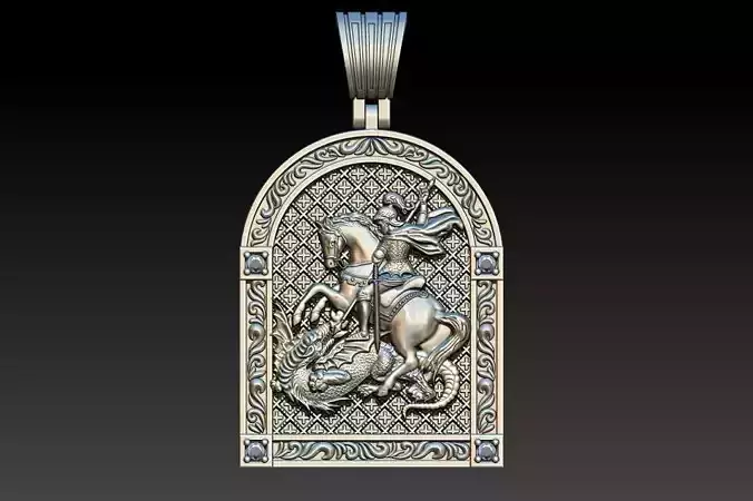 Saint George Sao Jorge Medal 3D print model