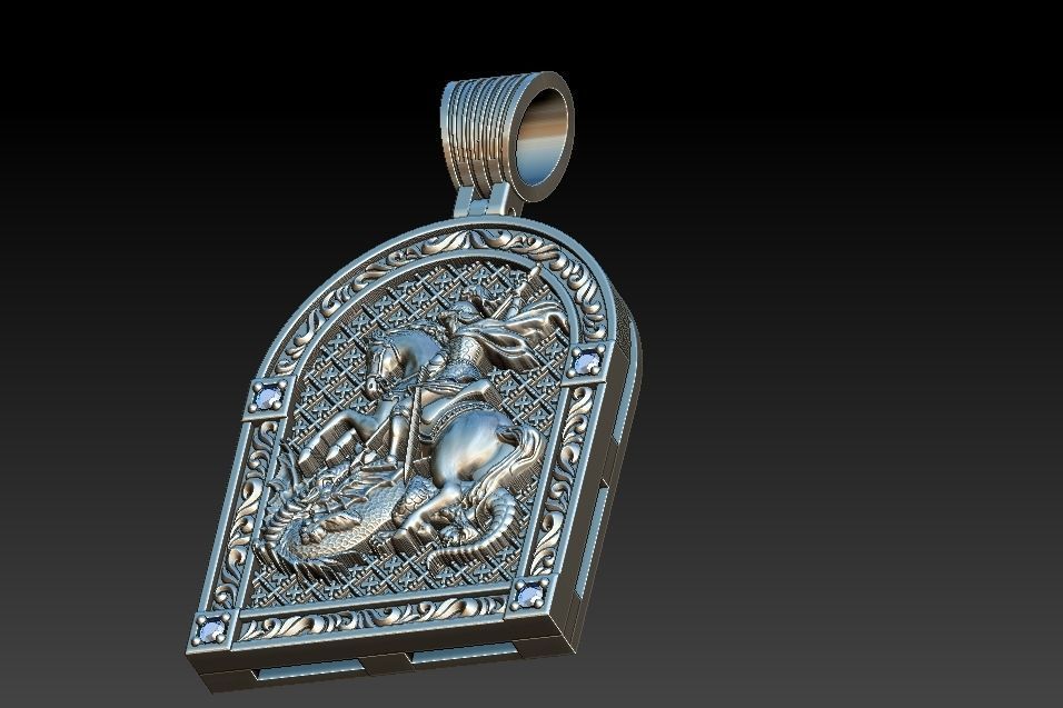 Saint George Sao Jorge Medal 3D print model_12