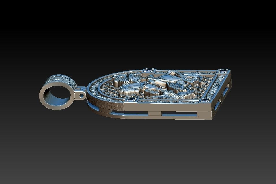 Saint George Sao Jorge Medal 3D print model_15