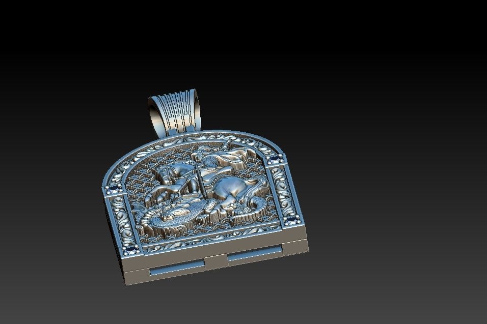 Saint George Sao Jorge Medal 3D print model_13