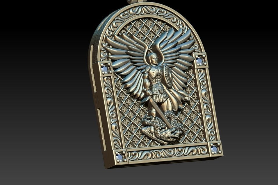 Michael Archangel Sao Miguel Medal 3D print model_5