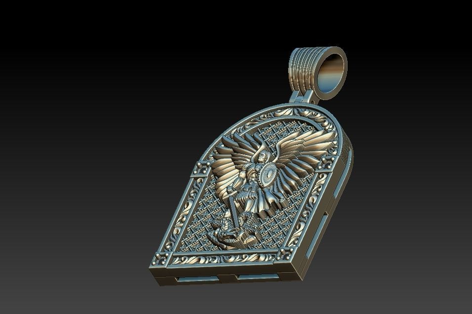 Michael Archangel Sao Miguel Medal 3D print model_14